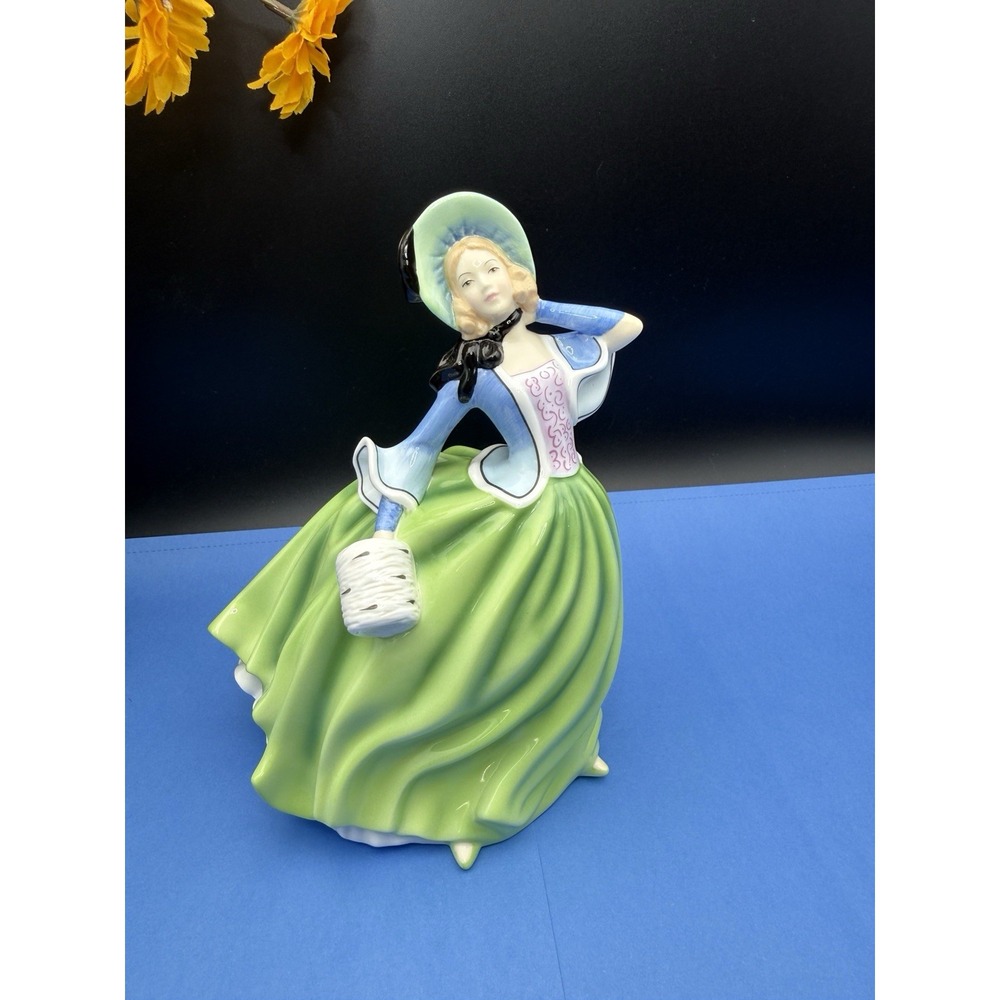 Royal Doulton "Autumn Breeze" HN5272 Pretty Ladies Series Blue & Green Gown 7"H